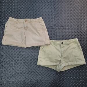 Old Navy and A New Day Khaki Shorts Bundle Women Size 0 4 Neutral 2 Pair